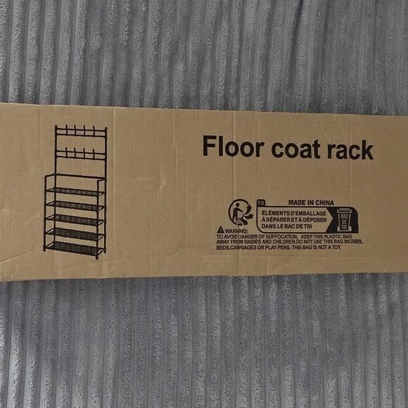 Brand New Carbon Steel 5 layer Shoe / Coat Rack- Black - Picture 3 of 4
